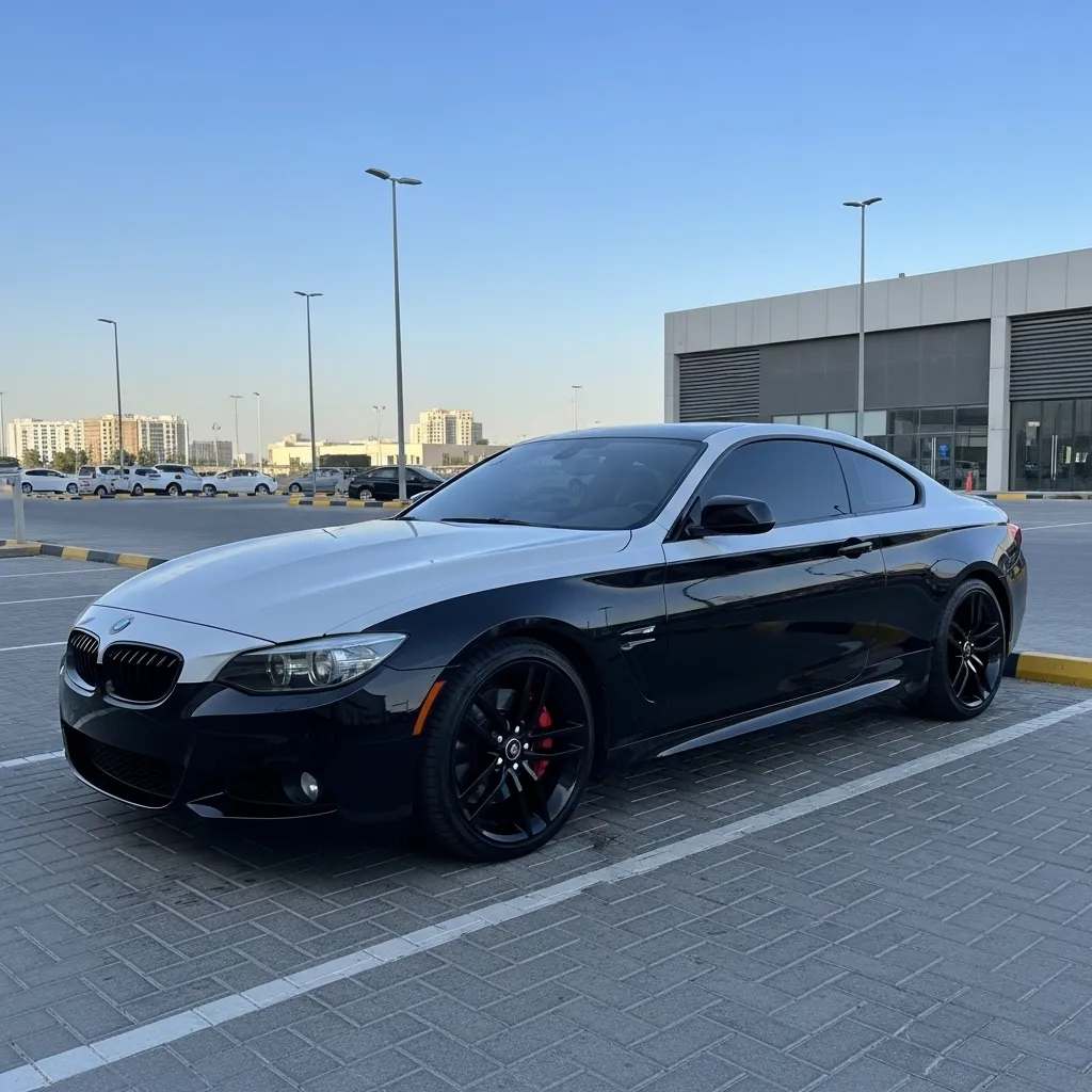 Two-tone pearl white and gloss black coupe with perfect custom paint job